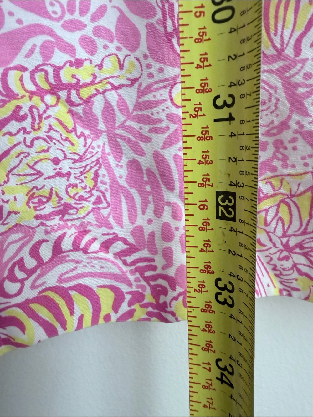 Lilly Pulitzer Vintage 1990's Lion & Tiger Pink Yellow Print White Label Dress - Picture 6 of 6